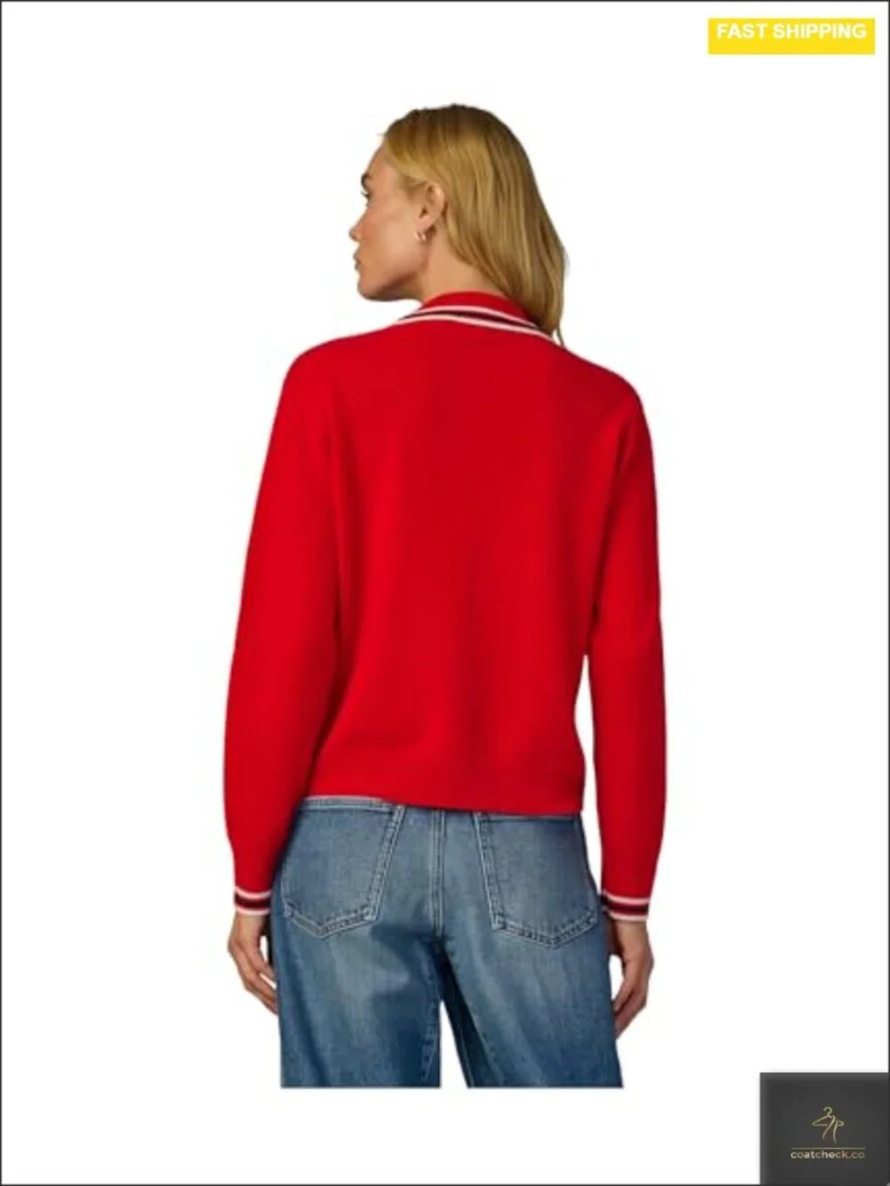 Women's Cashmere Long Sleeve Polo Sweater, Lightweight Stretch Knit